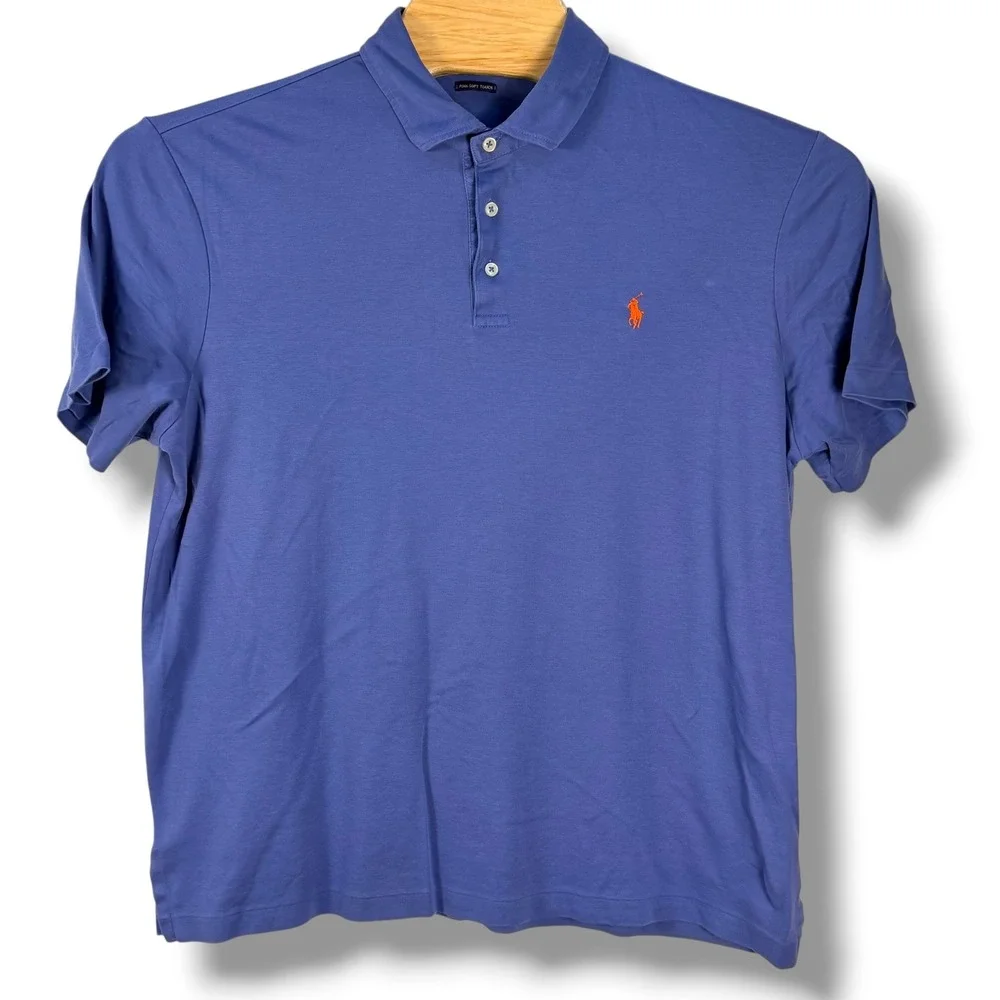 Polo Ralph Lauren‎ Polo Mens XXL Blue Pima Soft Touch Cotton Short Sleeve Pony